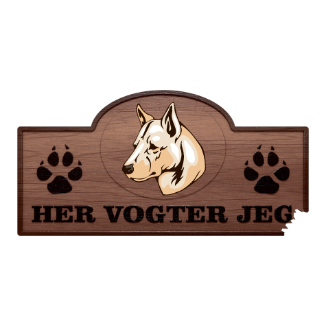 Her Vogter - Sticker - Canaan Hund | Hundeskilt Her Vogter Jeg