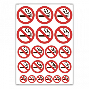 Rygning Forbudt A4 Stickers Rygning Forbudt A4 Stickers
