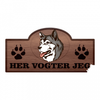 Her Vogter Jeg - Sticker - Alaskan Malamute Her Vogter Jeg - Sticker - Alaskan Malamute