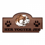 Her Vogter Jeg - Sticker - Amerikansk Bulldog