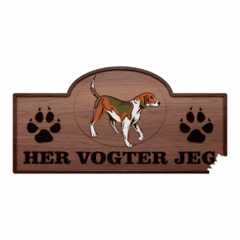 Her Vogter Jeg - Sticker - Amerikansk Foxhound Her Vogter Jeg - Sticker - Amerikansk Foxhound