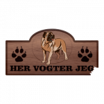 Her Vogter Jeg - Sticker - Amerikansk Mastiff