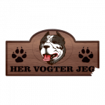 Her Vogter Jeg - Sticker - Amerikansk Pitbull Terrier