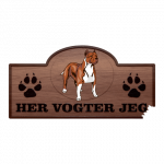 Her Vogter Jeg - Sticker - Amerikansk Staffordshire Terrier (Amstaf)