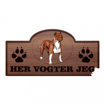 Her Vogter Jeg - Sticker - Amerikansk Staffordshire Terrier (Amstaf)