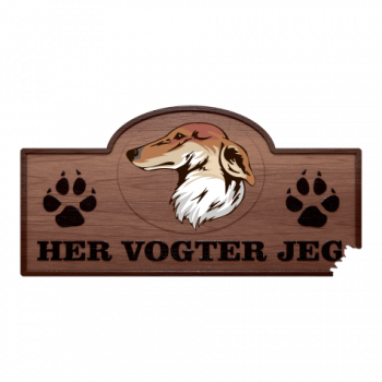 Her Vogter Jeg - Sticker - Whippet - Langhåret