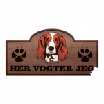 Her Vogter Jeg - Sticker - Welsh Springer Spaniel