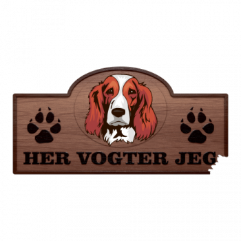 Her Vogter Jeg - Sticker - Welsh Springer Spaniel