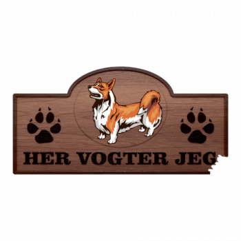 Her Vogter Jeg - Sticker - Welsh Corgi (Pembroke)