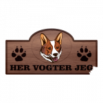 Her Vogter Jeg - Sticker - Welsh Corgi  (Cardigan)