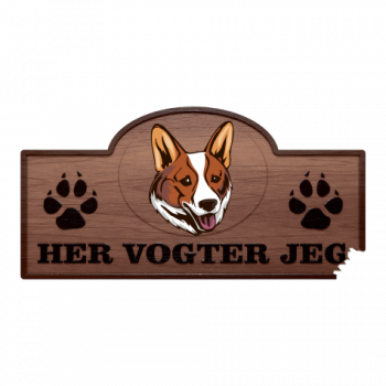 Her Vogter Jeg - Sticker - Welsh Corgi  (Cardigan)