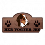 Her Vogter Jeg - Sticker - Treeing Walker Coonhound