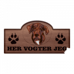 Her Vogter Jeg - Sticker - Treeing Tennessee Brindle