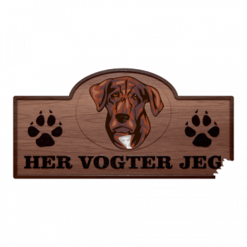 Her Vogter Jeg - Sticker - Treeing Tennessee Brindle