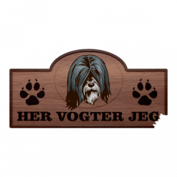 Her Vogter Jeg - Sticker - Tibetansk Terrier Her Vogter Jeg - Sticker - Tibetansk Terrier