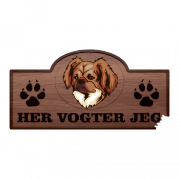 Her Vogter Jeg - Sticker - Tibetansk Spaniel Her Vogter Jeg - Sticker - Tibetansk Spaniel