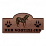 Her Vogter Jeg - Sticker - Australsk Black and Tan Coonhound