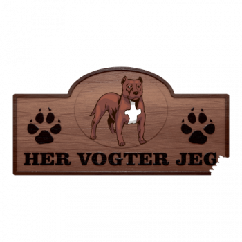 Her Vogter Jeg - Sticker - Staffordshire Bull Terrier