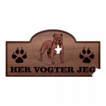 Her Vogter Jeg - Sticker - Staffordshire Bull Terrier Her Vogter Jeg - Sticker - Staffordshire Bull Terrier