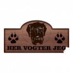 Her Vogter Jeg - Sticker - Sort Russisk Terrier