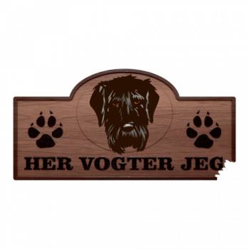 Her Vogter Jeg - Sticker - Sort Russisk Terrier