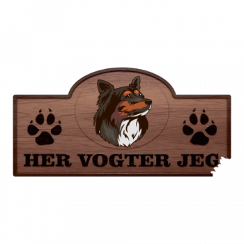 Her Vogter Jeg - Sticker - Shetland Sheepdog Her Vogter Jeg - Sticker - Shetland Sheepdog