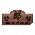 Her Vogter Jeg - Sticker - Schæfer - Langhåret