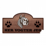 Her Vogter Jeg - Sticker - Schnauzer - Dværg