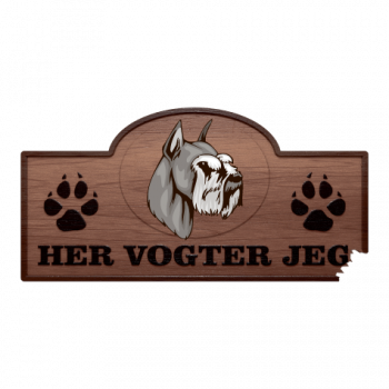 Her Vogter Jeg - Sticker - Schnauzer - Dværg