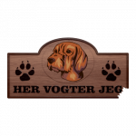 Her Vogter Jeg - Sticker - Ruhåret Ungarsk Vizsla