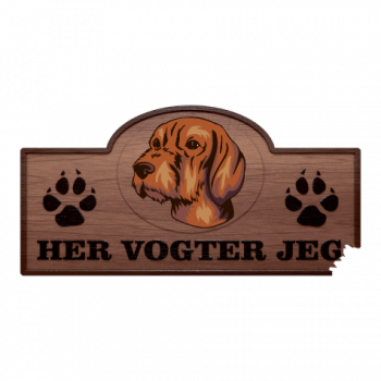 Her Vogter Jeg - Sticker - Ruhåret Ungarsk Vizsla