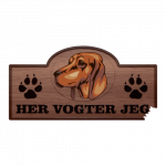 Her Vogter Jeg - Sticker - Redbone Coonhound