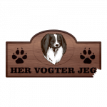 Her Vogter Jeg - Sticker - Phalène (Dværgspaniel)