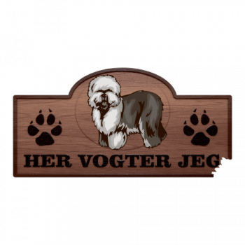 Her Vogter Jeg - Sticker - Old English Sheepdog