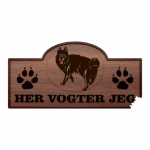 Her Vogter Jeg - Sticker - Norsk Elghund - Sort