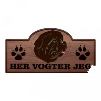 Her Vogter Jeg - Sticker - Newfoundlænder Her Vogter Jeg - Sticker - Newfoundlænder