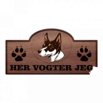 Her Vogter Jeg - Sticker - Miniature Fox Terrier Her Vogter Jeg - Sticker - Miniature Fox Terrier