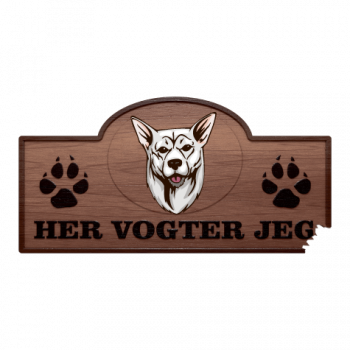Her Vogter Jeg - Sticker - Koreansk Jindo Her Vogter Jeg - Sticker - Koreansk Jindo