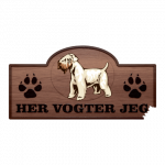 Her Vogter Jeg - Sticker - Irsk Softcoated Wheaten Terrier
