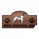 Her Vogter Jeg - Sticker - Irisk Setter - Red and White 