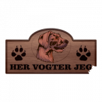 Her Vogter Jeg - Sticker - Hønsehund - Ruhåret