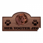 Her Vogter Jeg - Sticker - Hønsehund - Langhåret