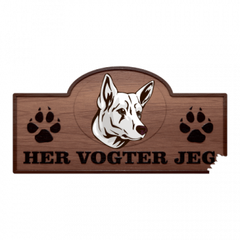 Her Vogter Jeg - Sticker - Hvid Schweizisk Hyrdehund