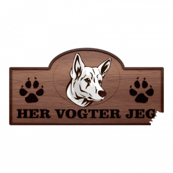 Her Vogter Jeg - Sticker - Hvid Schweizisk Hyrdehund Her Vogter Jeg - Sticker - Hvid Schweizisk Hyrdehund
