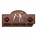 Her Vogter Jeg - Sticker - Grand Anglo Français Blanc Et Orange