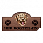 Her Vogter Jeg - Sticker - Golden Retriever