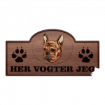 Her Vogter Jeg - Sticker - Fransk Bulldog