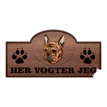 Her Vogter Jeg - Sticker - Fransk Bulldog