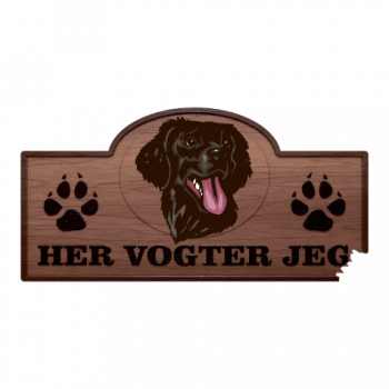 Her Vogter Jeg - Sticker - Flat-Coated Retriever