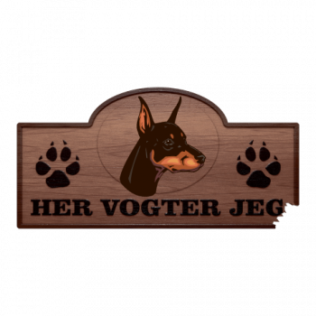 Her Vogter Jeg - Sticker - Dobermann Pinscher